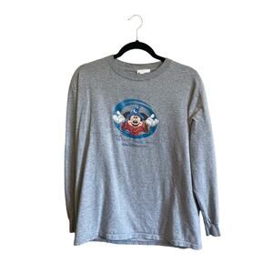 Y2K Disney M long sleeve t-shirt Sorcerer Mickey Mouse gray Fantasia Magic blue